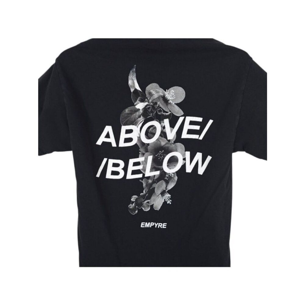 Empyre Above Below T Shirt Mens Size Medium Black Floral Flowers Streetwear